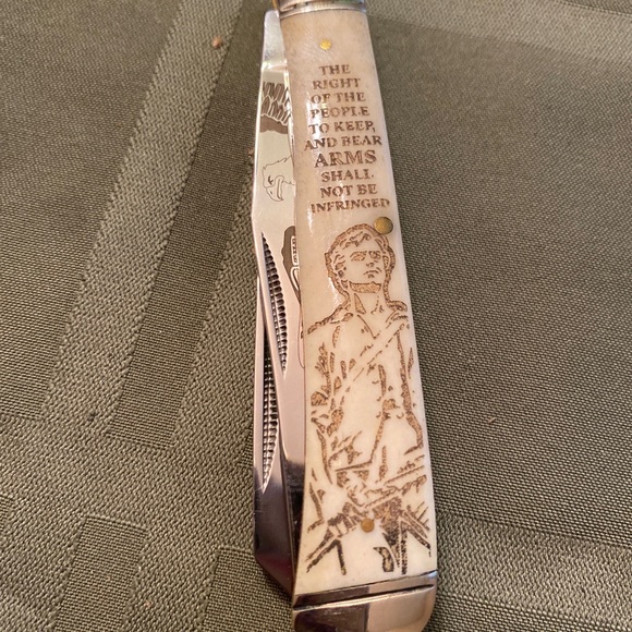 ROUGH RYDER RR1447 Minute Man Trapper White smooth bone knife 4 1/8" closed NEW! - Picture 5 of 7